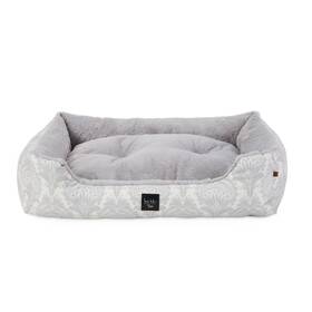 4-e042-451 Nicole Miller New York Pet Mod Damask Plushy Bolster Bed Cozy And Calming