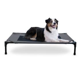 100546569 No Original Pet Cot Elevated Dog Bed Charcoal/black Mesh Large
