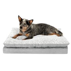 41456087 No Suede Orthopedic Pillow Top Mattress Pet Bed For Dogs And Cats - Gray Large