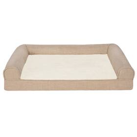 45436203.motf No Pet Products Large Plush And Performance Linen Orthopedic Sofa Dog Bed Flax