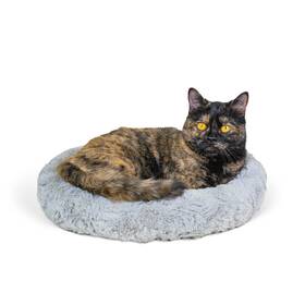 71140 No Faux Fur Self Warming Cat Bed 17x14 Gry