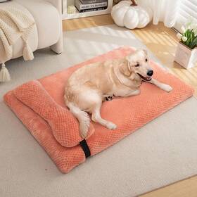 No 781137431065 Large Dog Bed Mat With Pillow Egg Crate Foam Pet Bolster