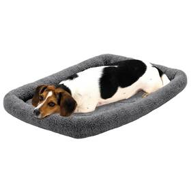 No 878028553996 Lambswool Bolster Crate Pet Bed - Gray Medium