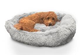 E2820ec-icg No Super Lux Shaggy Fur Cuddler Pet Bed - Large