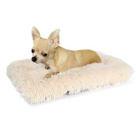 22in-beige Nononfish Extra Small Dog Crate Bed 22 Inch X13 Faux Shag Fur Non-skid Bottom
