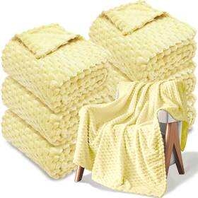Novasunrise 768274332066 6pcs Flannel Throw Blanket Bulk 240 Gsm Fleece Cozy Warm Soft Home Decor Lig