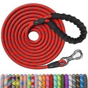 B0c4ypkcy2 Ntr 20ft Reflective Long Dog Leash Padded Handle Swivel Hook Small Medium Large