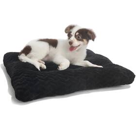 Oc-tihua-hei-24 Oceato Small Dog Bed For Crate Washable Extra Soft 24 Inch Black Kitty Pad Puppy