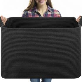 Msad35p1 Oiasket 118l Extra Large Blanket Basket 24.8 Inch X 17.7 17.2 Woven Storag... Fast Ship