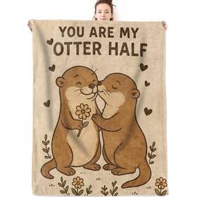 26c5p0616086 Olpddz Cute Otter Flannel Blanket Valentine Gifts For Couple 60x50inch Romantic Cart