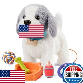 B0ckf1cwv3 Or Tu Walking Barking Remote Control Plush Puppy Electronic Toy Dog Leash Gif