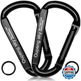 B08hrxh59c Oupeng Sky Carabiner Clip 4 Pack 855lbs 3 Inch Iron Heavy Duty Caribeaners For Hammocks Camp