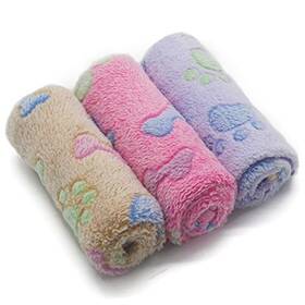 Partspet 760235798782 1 Pack 3 Puppy Blankets Super Soft Warm Sleep Mat Bone Print Cute Blanket