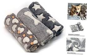 Partspet 769987524823 1 Pack 3 Puppy Blankets Super Soft Warm Sleep Mat Large 40 Inch X30 Bone/love/star