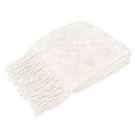 Pavilia 840168307463 White Knit Throw Blanket For Couch Bed Soft Knitted Farmhouse Sofa T