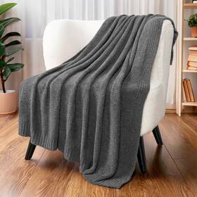 Pavilia 840168308477 Super Soft Throw Blanket For Couch Fluffy Cozy Lightweight Grey Blan