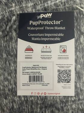 Tad1757 Paw.com Pupprotector Waterproof Plush Throw Blanket Machine Washable