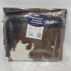 Tad1327 Paw New Pup Protector Waterproof Throw Blanket Faux Cowhide 6o Inch X 50