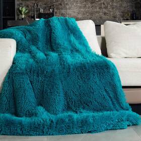 Pawque 760354284715 Soft Fuzzy Faux Fur Throw Blanket 60 Inch X 80 Reversible Shaggy Cozy F