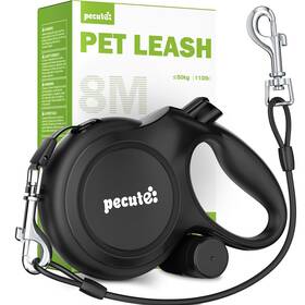B0ffb8dmfz Pecute 26ft Retractable Dog Leash With Chew Proof Extender Heavy Duty For Med-lg Dogs