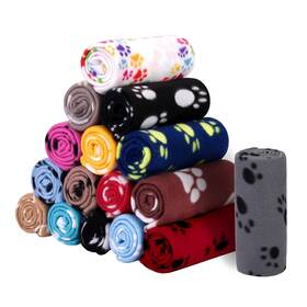 Ua3830 Pedgot 16 Pieces Puppy Dog Blanket With Paw Print Large Size Washable Soft Pe