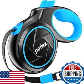 B0ggsfd1tt Peflex 16.4ft Retractable Dog Leash Heavy Duty Nylon 360 Tangle-free Control 120lbs