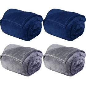 Dou-peryiter-1946 Peryiter 4 Pcs Fleece Throw Blanket Bulk Sofa Fuzzy Plush Warm Soft A