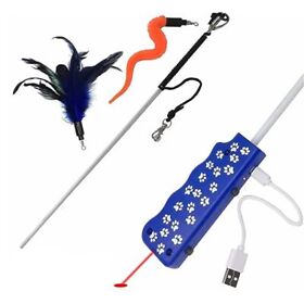 Pet Fit For Life Rechargeable Chaser Safe Led Light Cat Feather Teaser Toy And I