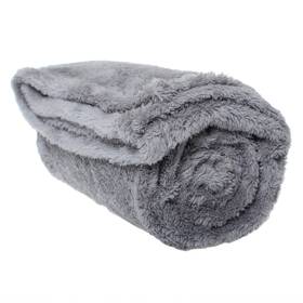 Pet Wiz 060174448621 Fluffy Fleece Blanket - Soft And Warm Throw For Dogs Cats Grey Small 2