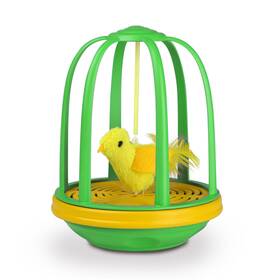 Pet Zone 780824134067 Caged Canary Electronic Action Bouncing Bird Cat Toy With Real