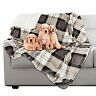 Pet6191 Trademark Global Waterproof Pet Blanket Collection Reversible Plaid Throw Large