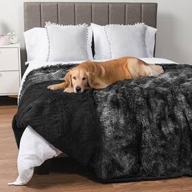 Petami 840168312757 Waterproof Dog Blanket For Large Queen Size 90x90 Tie-dye Black