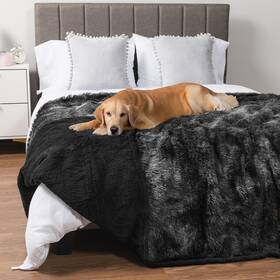 Petami 903038 Waterproof Dog Blanket For Couch Bed And Furniture Reversible Sherpa