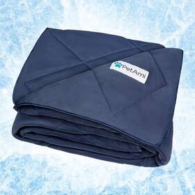 Petami 903214 Premium Cooling Dog Blanket Lightweight Large 40x60 Navy Blue