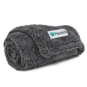 Petami Pet-b6006wp-gy Fluffy Waterproof Dog Blanket For Small Medium Dogs Soft Wa... Fast Ship