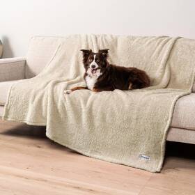 Pet-b6006wp-m-lt Petami Fluffy Waterproof Dog Blanket For Bed Large Dogs Soft Warm Pet Sherpa