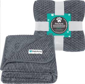 Pet-b8008wp-gy Petami Sherpa Fleece Waterproof Waffle Cat And Dog Blanket Gray 29 Inch X 40 New