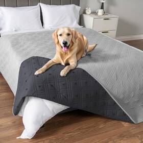 Pet-bc01wp-102-lgy Petami Waterproof Bed Cover For Dogs Pet Blanket Couch Reversible Fur