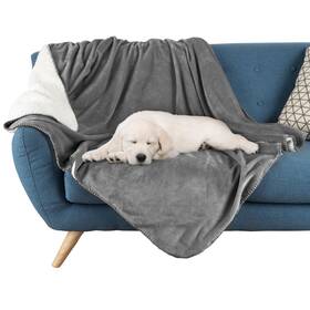 Petmaker 197315960591 Dog Blanket - 60x80in Reversible Sherpa Throw Blankets For Bed Cou