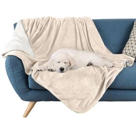 Petmaker 197315960607 Dog Blanket - 60x80in Reversible Sherpa Throw Blankets For Bed Cou