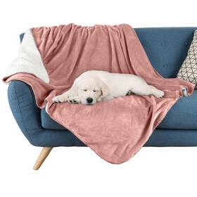 Petmaker 197315960621 Dog Blanket - 60x80in Reversible Sherpa Throw Blankets For Bed Cou
