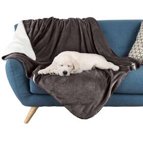 Petmaker 197315960638 Dog Blanket - 60x80in Reversible Sherpa Throw Blankets For Bed Cou