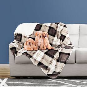 265320vfd Petmaker Waterproof Pet Throw Blanket Plaid Protects Furniture Couch Car Bed 50 X 60 Tan