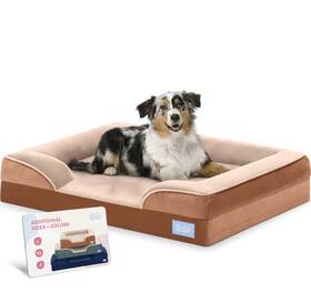 Pitpet 810103960503 Large Dog Bed - Orthopedic Foam Plush Velvet Waterproof Easy Care