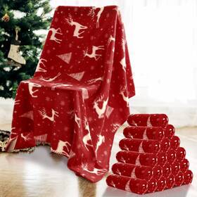 Len-preboun-1157 Preboun 24 Pack Bulk Christmas Soft Fleece Blankets 50 X 60 Inch Lightwe