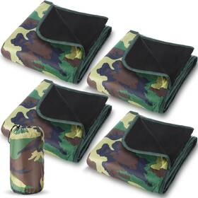 Len-preboun-86609 Preboun 4 Pack Large Waterproof Stadium Blankets Thick Warm Fleece Picnic Cam