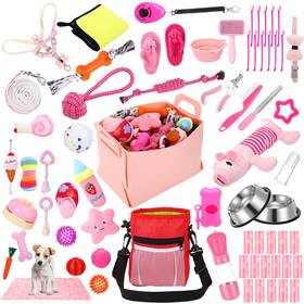 B0d7zxj2vw Pullcrease 65 Pcs Puppy Supplies Starter Kit Small Dog Essentials Leash Bowls To