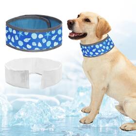 Pupteck 26dba04 Sea M Dog Cooling Bandana Reflective Instant Medium Blue Sea Shells