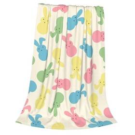 Qilerongrong Co.ltd 671716112846 Blanket Cozy Rabbit Throw Lightweight 60 Inch X50 Colorful Easter Bunny