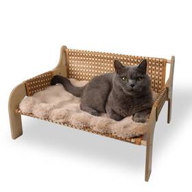 Qonimm 344435468839 2 In 1 Large Woven Rattan Cat Couch Bed With 19x 14ftft Removable Plush Pad Mat